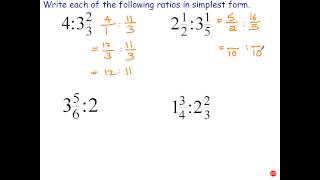 Simplifying Ratios Involving Mixed Numbers [upl. by Airdnahc]