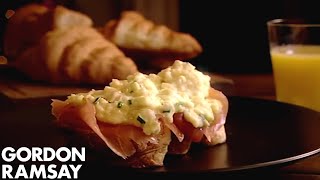 Scrambled Eggs amp Smoked Salmon On Toasted Croissants  Gordon Ramsay [upl. by Guendolen]