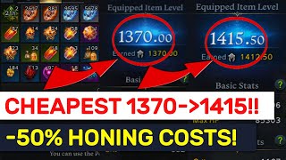 FASTEST amp CHEAPEST 1370 To 1415 Honing Methods NEW Excel amp Guides  Lost Ark [upl. by Euqinad518]