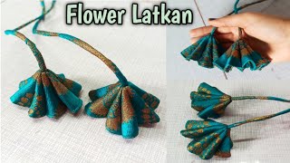 Easy latken making tutorial  how to make fabric flower latkan  madhurafashionkatta [upl. by Gnuhp819]