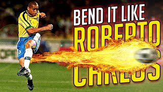 How To Shoot Like Roberto Carlos  Outside Bend Free Kick Tutorial [upl. by Ellemac147]