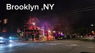 BROOKLYN NYC NIGHT DRIVING 4K Dyker Heights Area [upl. by Antonina]