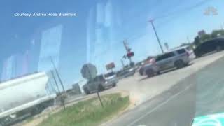 Caught On Cam Train Vs Sheriffs SUV [upl. by Ettelloc46]