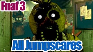 All Five Nights at Freddys 3 ingame jumpscares Phantom Mangle included [upl. by Anauqahs]