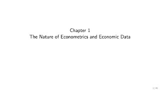 Wooldridge Econometrics for Economics BSc students Ch 1 Nature of Econometrics and Economic Data [upl. by Herrle]