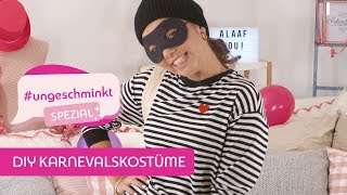 Paula zeigt euch 3 schnelle supercoole DIY Karnevalskostüme  ungeschminkt mit Paula [upl. by Anivlem]