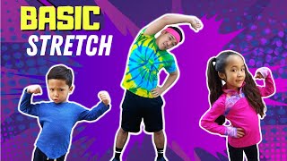 💪 STRETCHING Exercises for KIDS  Funny Home Workout [upl. by Atnauqal533]