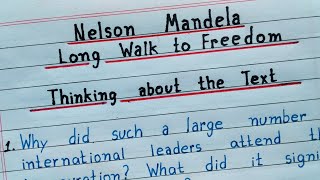 NCERT  Nelson Mandela Long Walk To Freedom  Thinking about the Text  Page  24 [upl. by Etta]