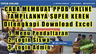 TERBARU  CARA MEMBUAT APLIKASI PPDB BERBASIS WEB PART 1 [upl. by Eugeniusz]