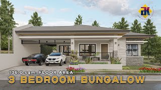 3 Bedroom Bungalow HOUSE DESIGN  136 sqm  Exterior amp Interior Animation [upl. by Consuela98]