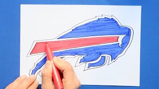 How to draw the Buffalo Bills Logo NFL Team [upl. by Adnirem904]