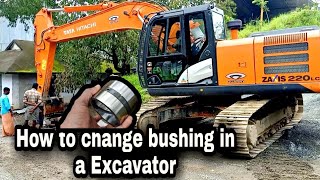 how to change bushings in a excavator [upl. by Krissie]