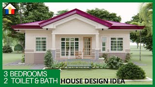 SIMPLE HOUSE DESIGN IDEA  3BEDROOM BUNGALOW  PINOY HOUSE DESIGN [upl. by Blas648]