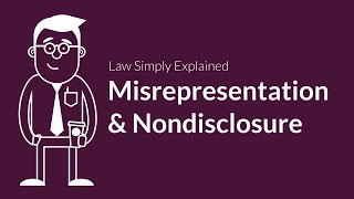 Misrepresentation and Nondisclosure  Contracts  Defenses amp Excuses [upl. by Zetnahs155]