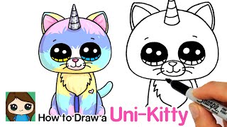 How to Draw a Unicorn Kitty Easy  Beanie Boos [upl. by Ingvar]