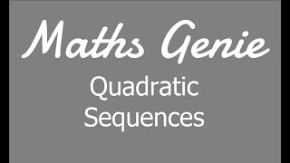 Quadratic Sequences [upl. by Agustin]