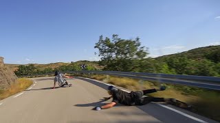 Downhill Skater CRASHES into guardrail at HIGH SPEED [upl. by Pam]