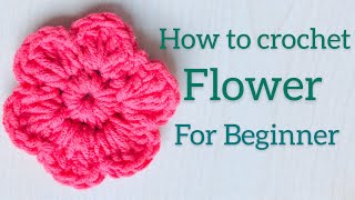 How To Crochet a Flower  Easy  For Beginners  Crochetlyn [upl. by Rettke405]