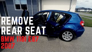 BMW 118i E87 remove rear seat [upl. by Elacsap]