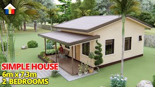 SIMPLE HOUSE DESIGN IDEA  2  BEDROOM BUNGALOW HOUSE [upl. by Ydassac910]