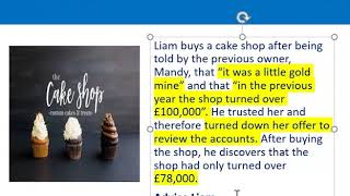 How to apply misrepresentation Liam cupcake scenario [upl. by Annunciata413]