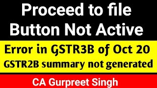 Error in filing GSTR3B of Oct 20 How to file GSTR3B of Oct 20 with GSTR2B [upl. by Edina]