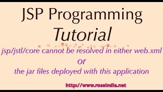 jspjstlcore cannot be resolved in either webxml or the jar files deployed with this application [upl. by Wallas512]