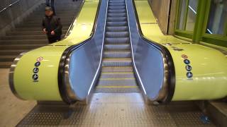 Sweden Stockholm Hallunda Subway Station 4X escalator 5X elevator ride [upl. by Adnamor]