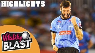 Sussex v Hampshire  Topley Takes 3 In 4 Balls  Vitality Blast 2019  Highlights [upl. by Domenech]