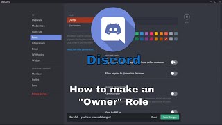 How to make an quotOwnerquot role  Discord Tutorial [upl. by Eittam382]