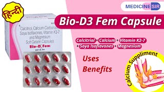 Bio D3 Fem Capsule Calcium suppliment Uses Benefits  Medicine Sir [upl. by Sedecrem]