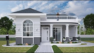 BUNGALOW HOUSE DESIGN  2 BEDROOM  100 SQM  1076 SQFT [upl. by Okihcas]