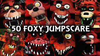 50 FOXY JUMPSCARES  FNAF amp Fangame [upl. by Thurnau]