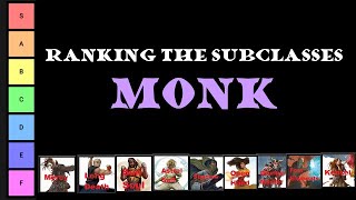 Monk Subclasses Ranked DampD [upl. by Oneal]