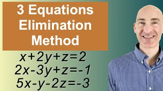 Solving Systems of 3 Equations Elimination [upl. by Keriann]