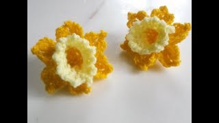 des jonquilles au crochet pas à pas facile [upl. by Ojeitak]