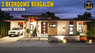 3 BEDROOMS MODERN BUNGALOW HOUSE DESIGN [upl. by Nave]