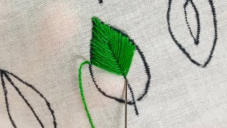 Hand embroidery 4 Easy Leaf Hand Embroidery Stitches [upl. by Lyreb]