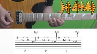 Def Leppard  Photograph  Guitar Solo Lesson with Tabs [upl. by Kalfas]