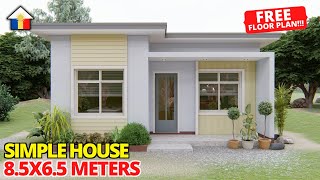 2BEDROOM BUNGALOW 55 sqm  SMALL HOUSE DESIGN IDEA [upl. by Ebert]