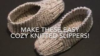 Knitted Slippers – Easy Tutorial for Beginners [upl. by Dielle]