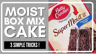 MOIST Box Mix Cake 3 Simple Tricks [upl. by Naibaf]