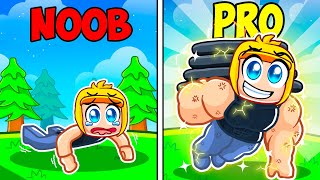 Going from Lvl 1 NOOB to PRO in Roblox Push Up Training Simulator [upl. by Anivla]