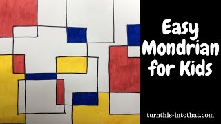 Easy Mondrian Drawing for Kids [upl. by Vasta]