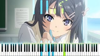 Seishun Buta Yarou wa Bunny Girl Senpai no Yume wo Minai ED  quotFukashigi no Cartequot Piano Synthesia [upl. by Ynnav]