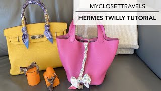 How To Tie Hermes Twillies  myclosettravels [upl. by Raynor]