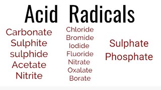 Acid Radicals Test 1112 Bsc MSc practical [upl. by Hirza]