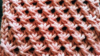 Star stitch variation 1 a Knittycats Knits tutorial [upl. by Esirahc]