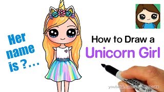 How to Draw a Unicorn Cute Girl Easy [upl. by Amrita]