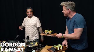 Gordon Ramsay Cooks Breakfast Tacos with Aarón Sanchez  Scrambled [upl. by Akimahc]